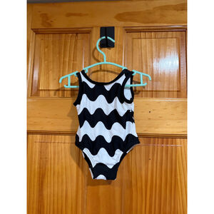 Marimekko for Target Baby Swimsuit 9M Black White Wave One Piece Minimalist Mod